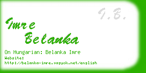 imre belanka business card